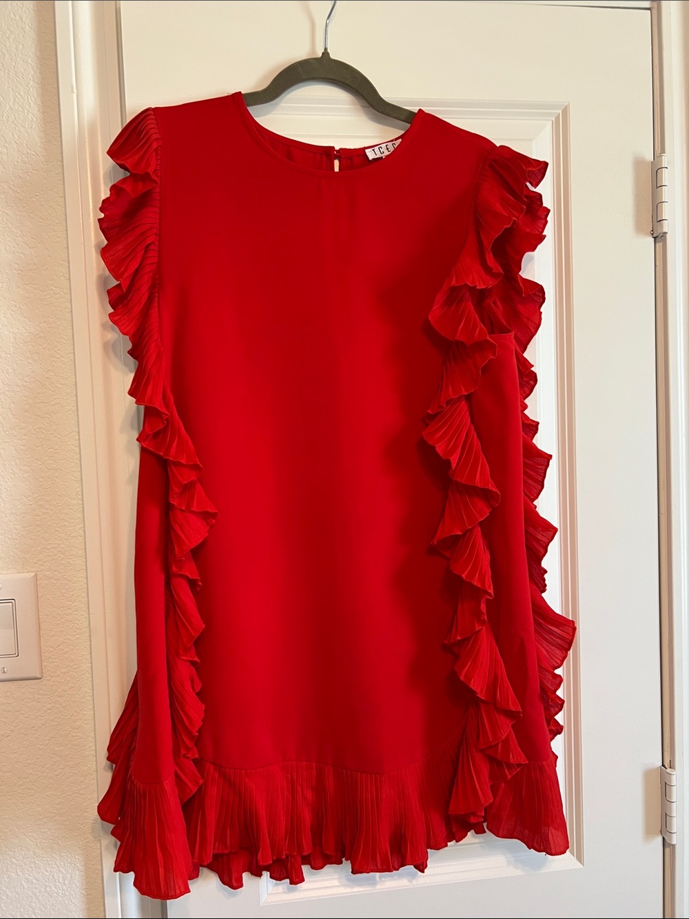 TCEC Red Crewneck Shift Top